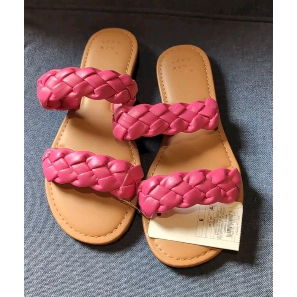 A New Day Women's Lucy Braided Slide Sandals Pink size 6